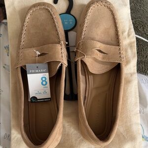 NWT Primark Women’s Tan Suede Loafers - Size 8